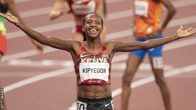 Faith Kipyegon in a past race