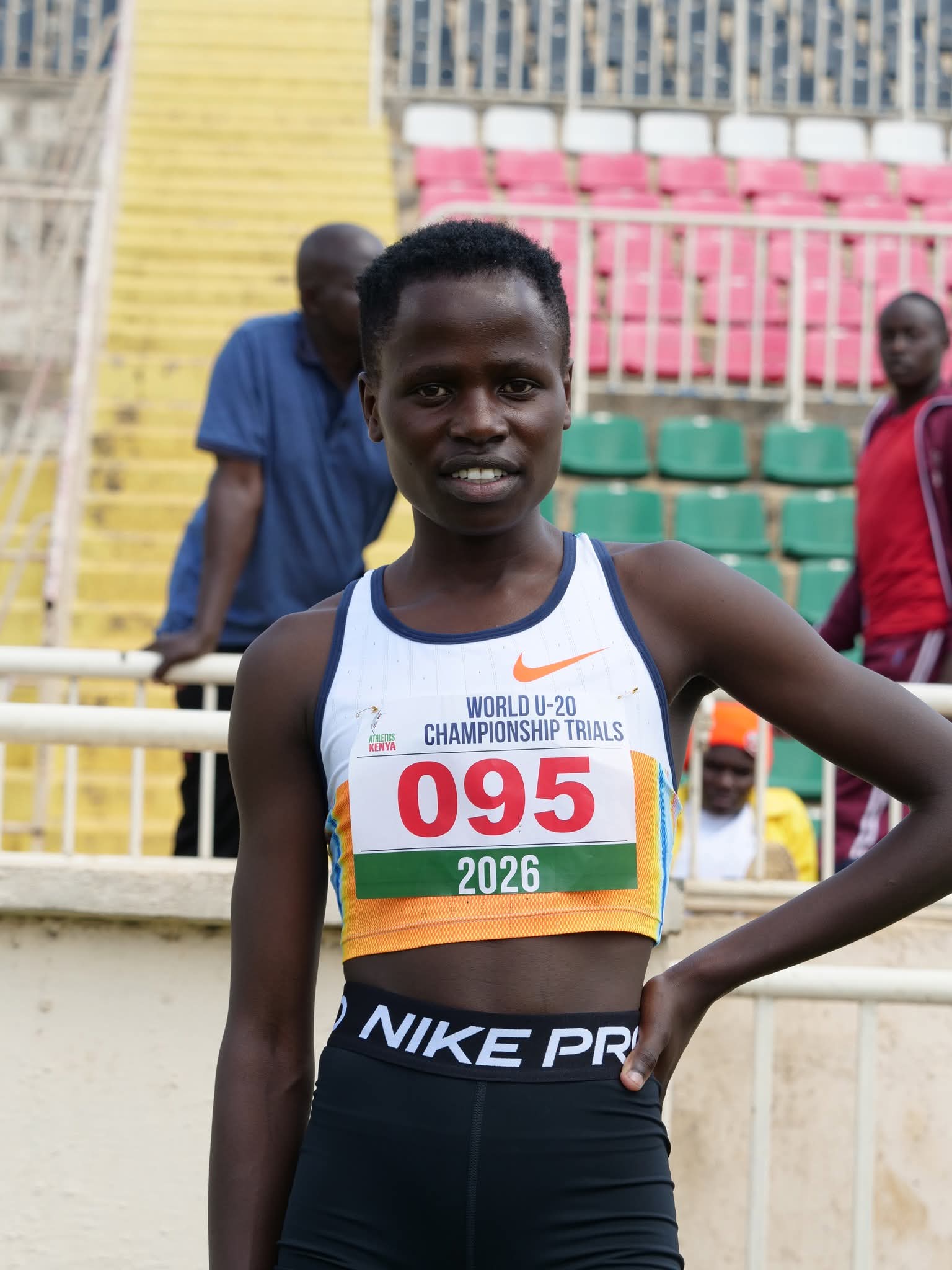 Nancy Jepngetich after finishing the 800m race at World U18 national trials.