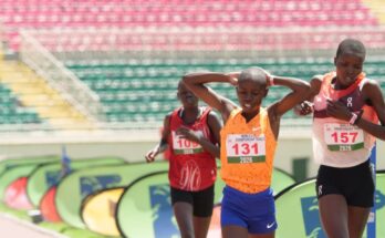 Chepkurui finishing 5000m U20 trials win