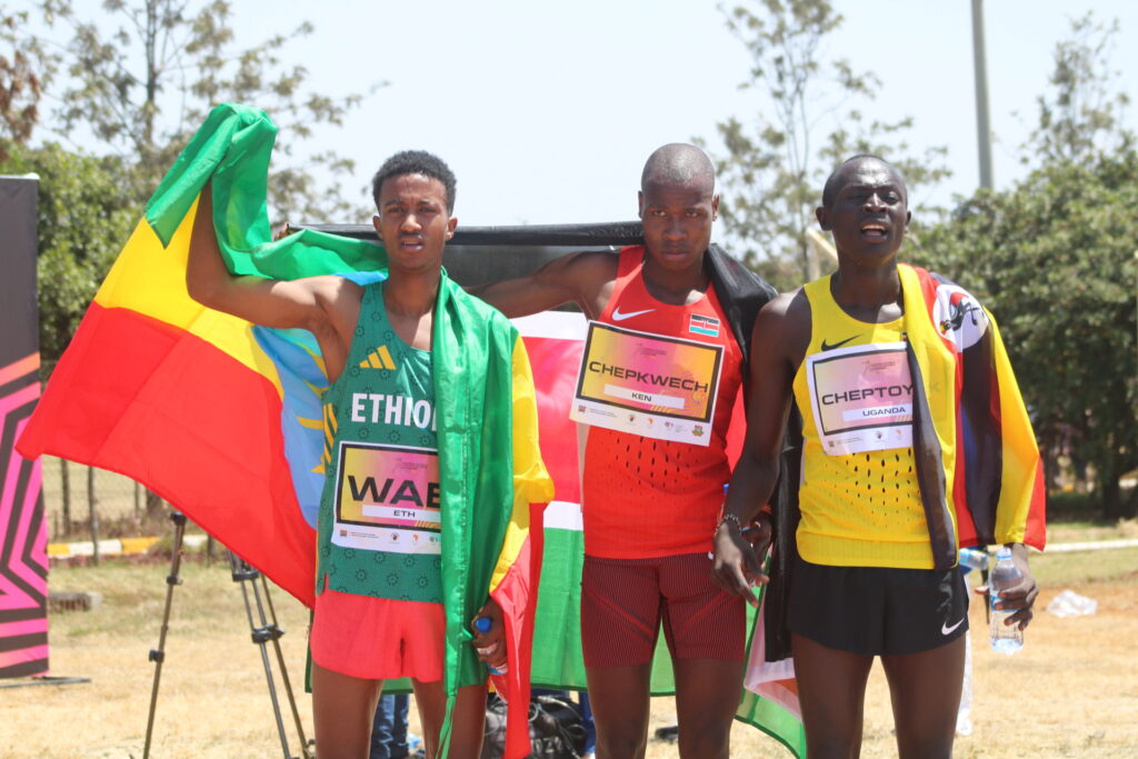 1500m Podium Celebrates in Nairobi