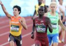 Nashon Pkiach racing in the 800m semifinal